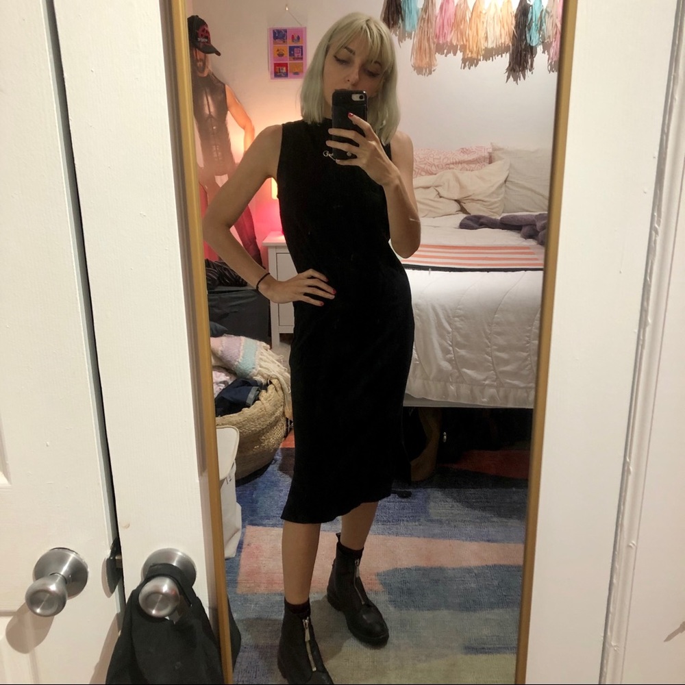 Madewell mockneck jersey knit midi dress